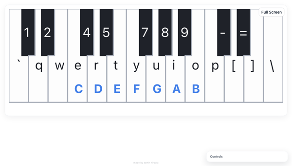 Web Harmonium — screenshot